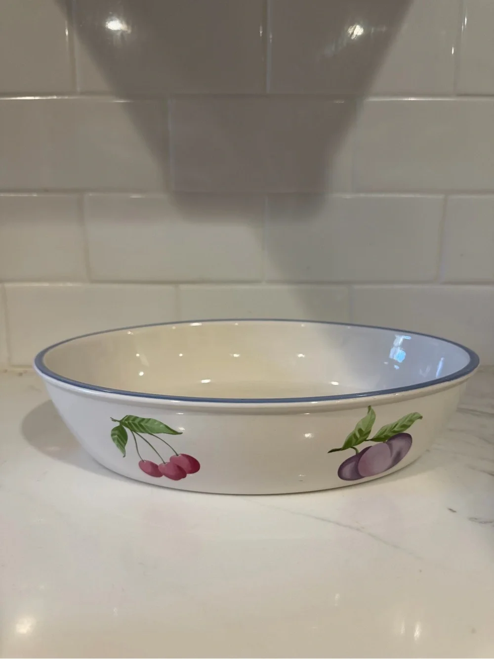 Pfaltzgraff Naturewood Oval Baker Baking Dish Fruit Stoneware 10” USA